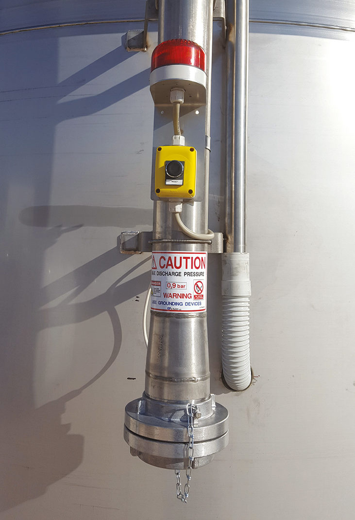 Alarme de remplissage sur tuyau silo mélangeur vertical recyclage plastique Alarme de remplissage sur tuyau silo mélangeur vertical recyclage plastique